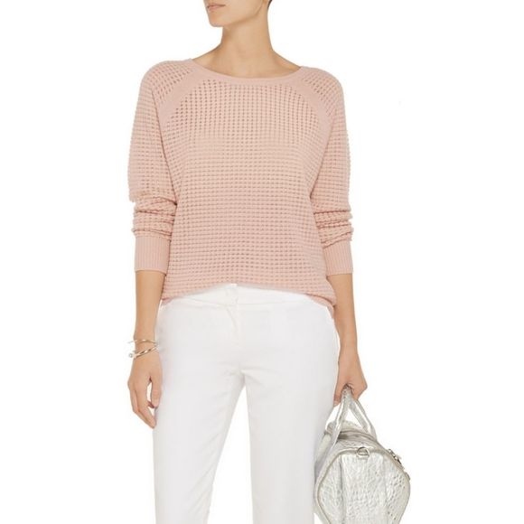Vince Sweaters - VINCE. Cashmere sweater blend blush pink nude waffle knit size L